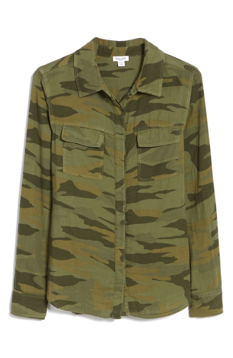 Splendid Camo Double Pocket Shirt, Alternate, color, 