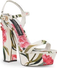 Dolce&Gabbana Keira Floral Block Heel Platform Sandal