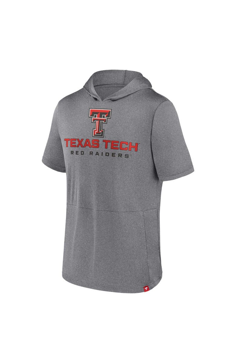 FANATICS Men's Fanatics Branded Heather Gray Texas Tech Red Raiders Modern Stack Hoodie T-Shirt, Alternate, color, 