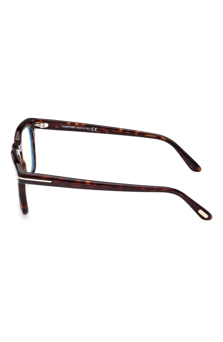TOM FORD 50mm Square Blue Light Blocking Glasses, Alternate, color,