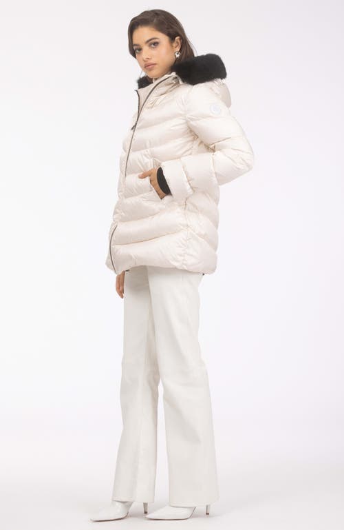 Gorski Apres-ski Jacket With Detachable Lamb Hood Trim In Neutral