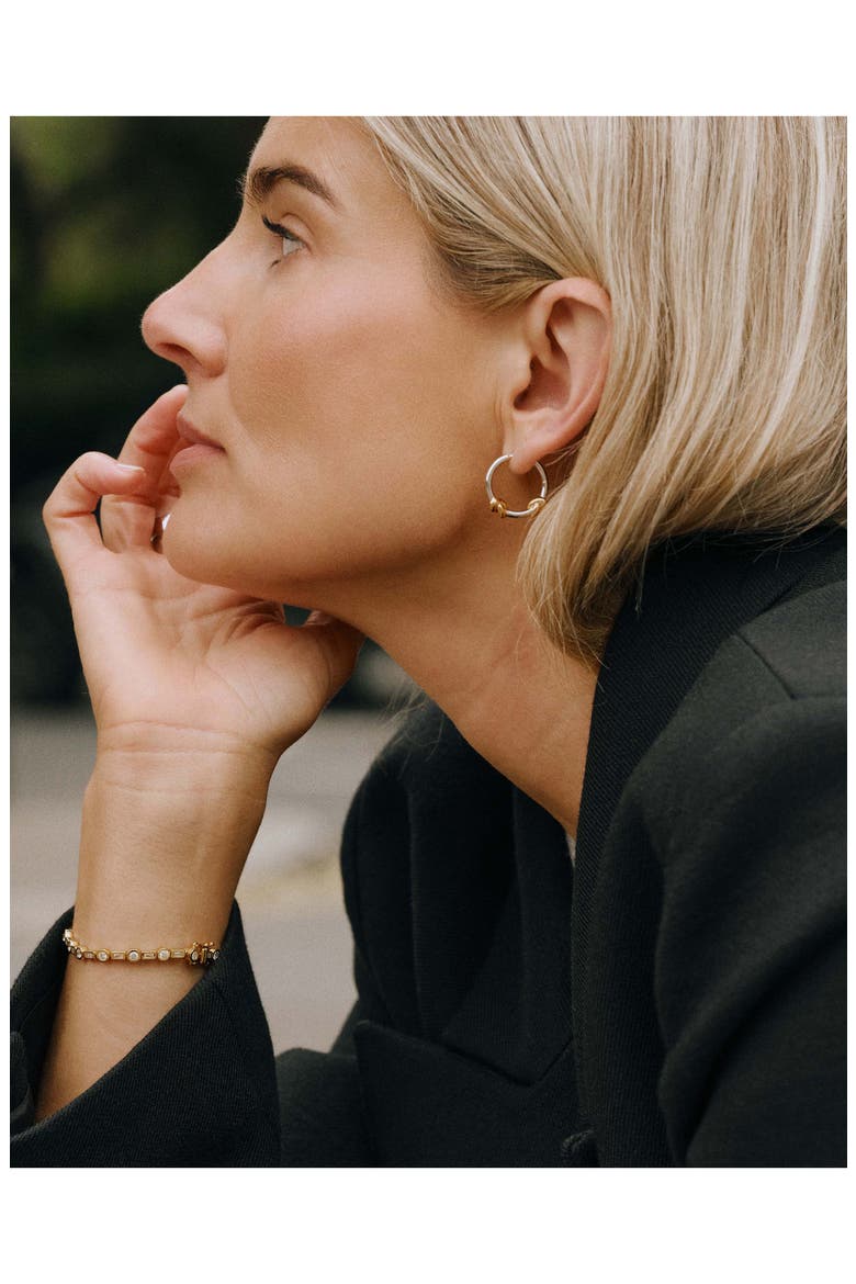 x Lucy Williams Small Knot Hoop Earrings, Alternate, color, GOLD PLATED/SILVER PLATED