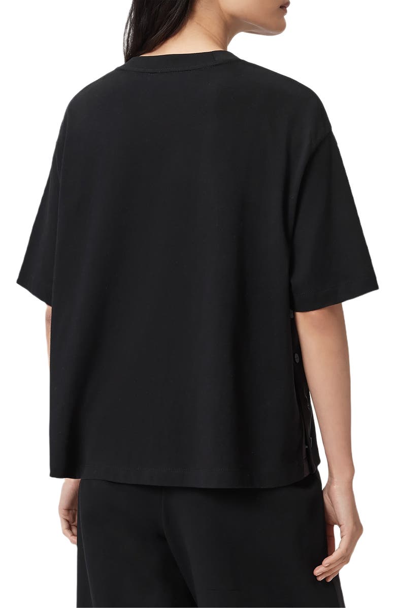 AllSaints Zanda Oversize Cotton T-Shirt, Alternate, color, Black