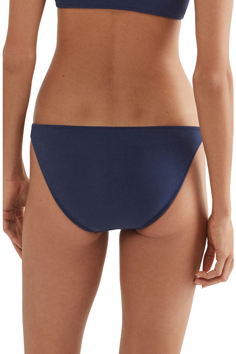 Devin Side Tab Hipster Bikini Bottoms, Alternate, color, NAVY