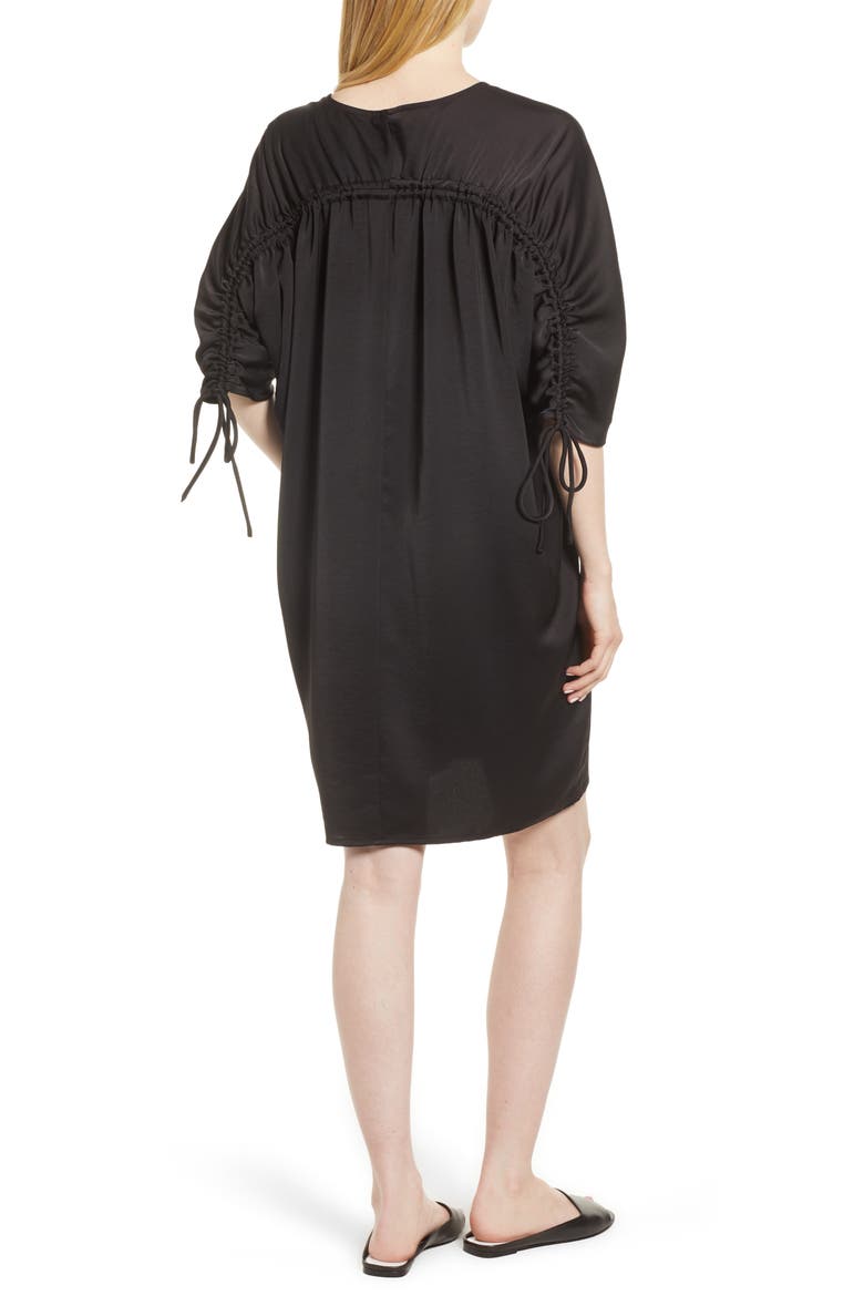 Shirred Dress, Alternate, color, BLACK