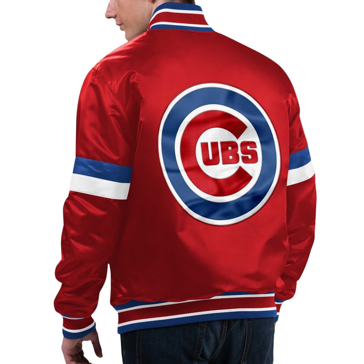 Men's Starter Red Chicago Cubs Home Game Satin Full-Snap Varsity Jacket - image 2