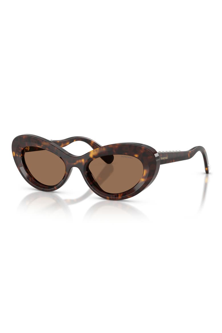 51mm Cat Eye Sunglasses, Alternate, color, HAVANA / DARK BROWN
