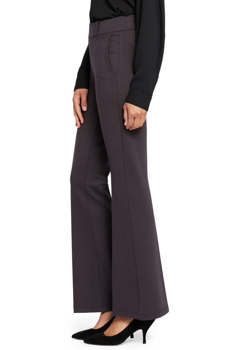 NYDJ Pull-On Flare Leg Ponte Knit Trousers, Alternate, color, Cordovan