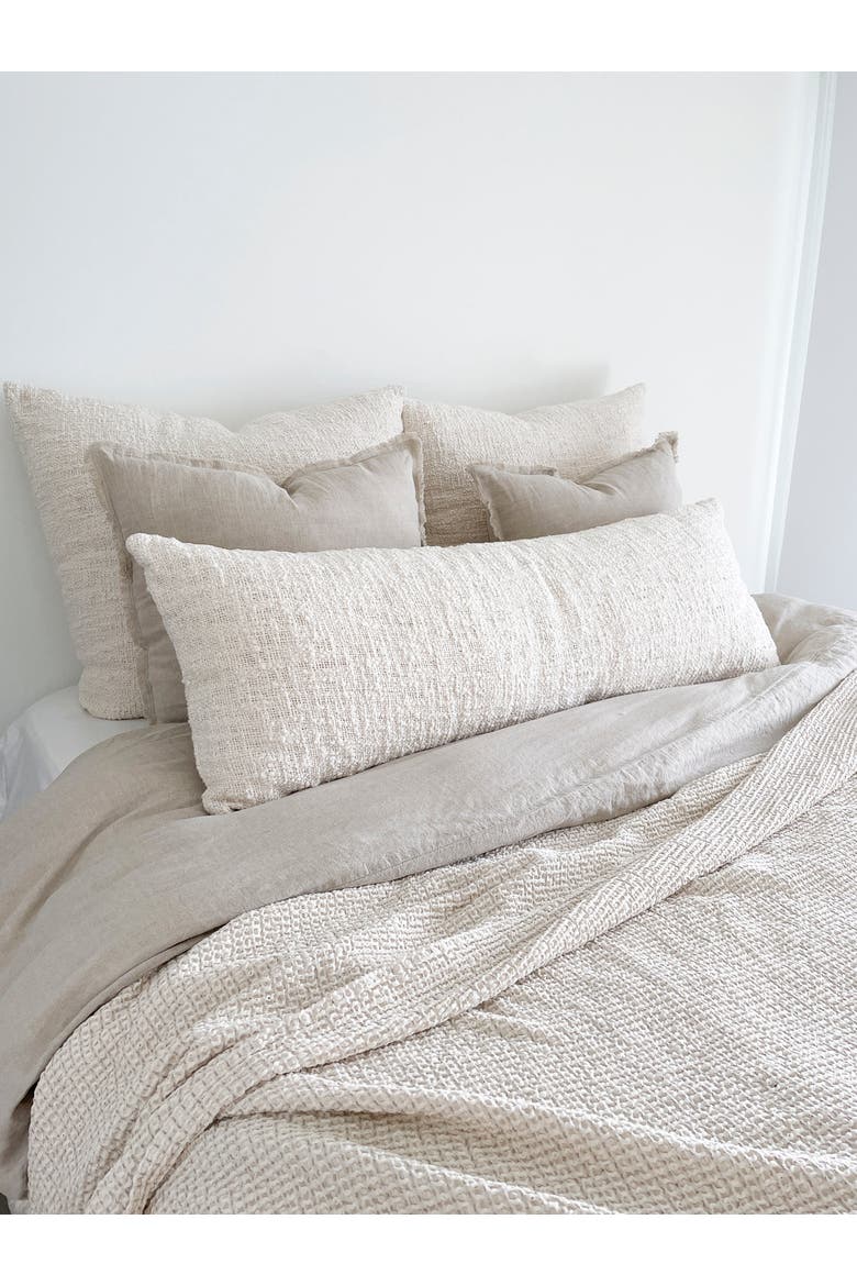 Cozy Cotton Boucle Body Pillow with Down Alternative Insert, Alternate, color, White