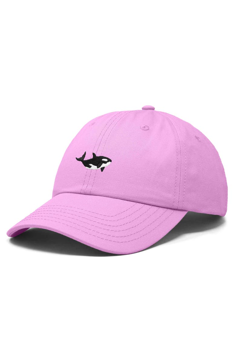 Killer Whale Embroidered Dad Hat, Alternate, color, Light Pink