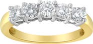 Haus of Brilliance 14KT Two Toned Gold 1.0 cttw 5 Stone Diamond Ring