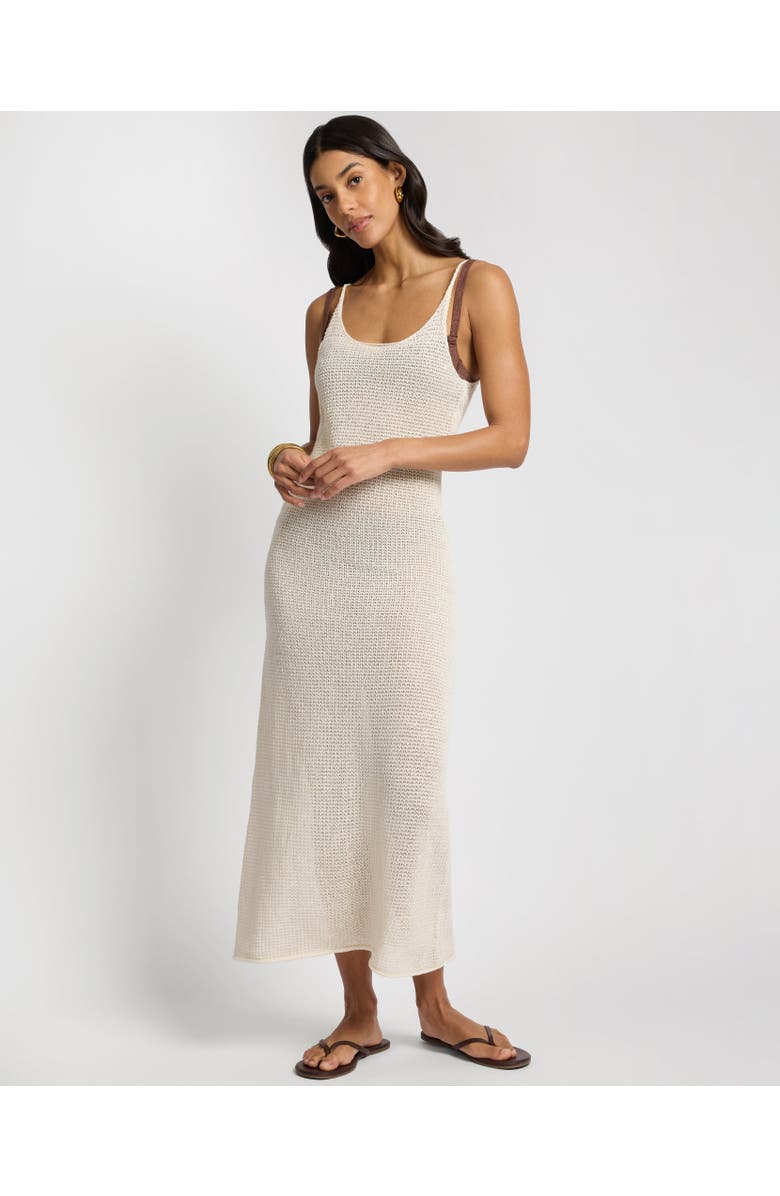 Onia Linen Sweater Scoop Maxi Dress, Main, color, Egret