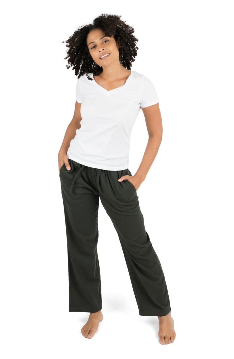 Leveret Women's Cotton Flannel Holiday Pajama Pants, Alternate, color, Dark Green