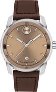 Movado Bold Verso Leather Strap Watch, 42mm