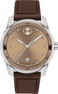 Movado Bold Verso Leather Strap Watch, 42mm