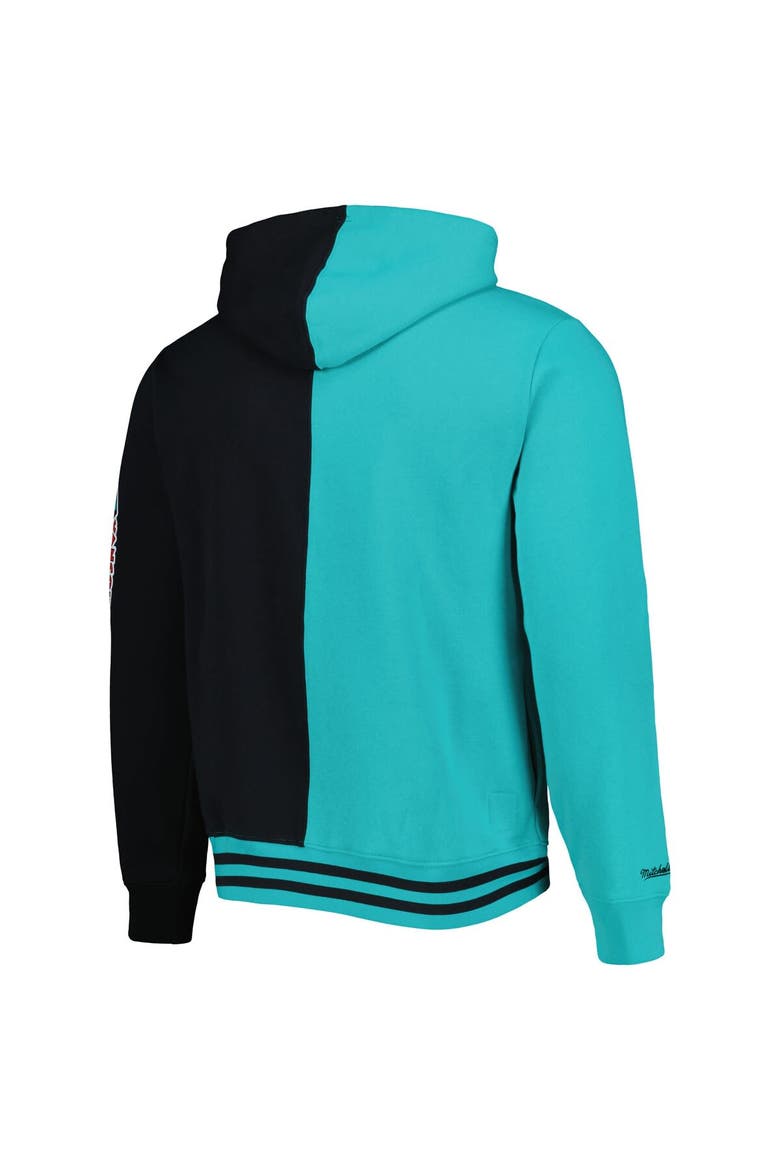 Men's Mitchell & Ness Turquoise/Black Vancouver Grizzlies Hardwood Classics Split Pullover Hoodie, Alternate, color, Turquoise