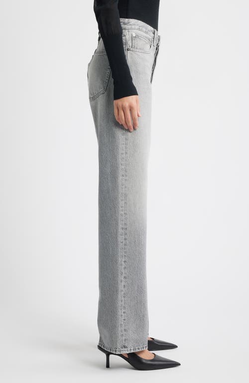 Frame The Vertical High Waist Relaxed Straight Leg Jeans In Gray