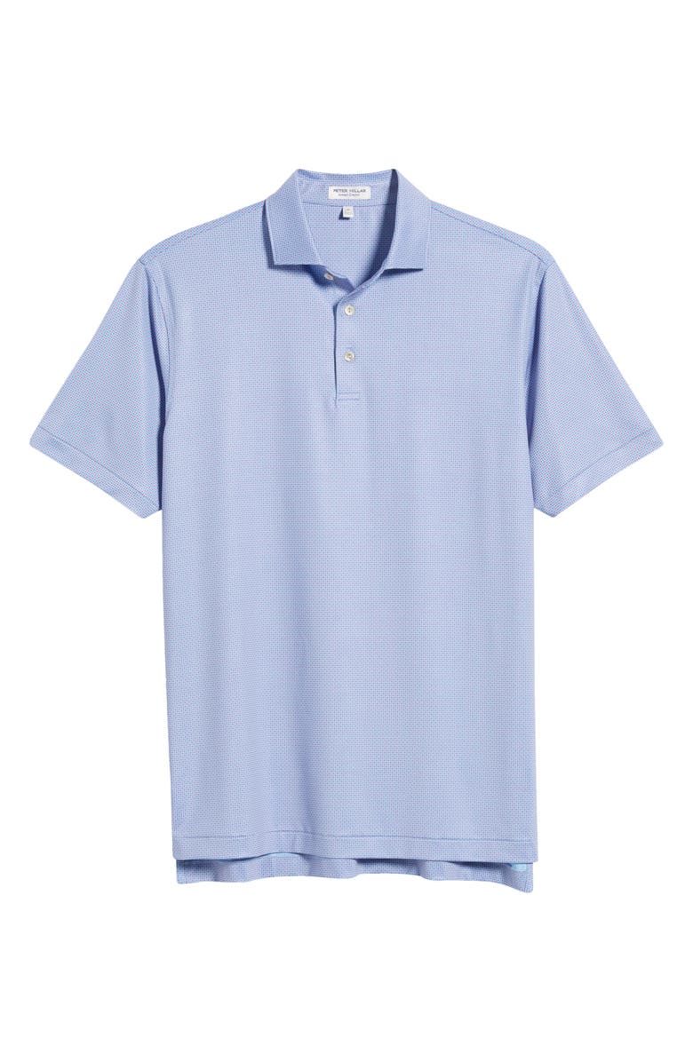 Peter Millar Phoenix Microprint Performance Jersey Polo, Alternate, color, Cottage Blue