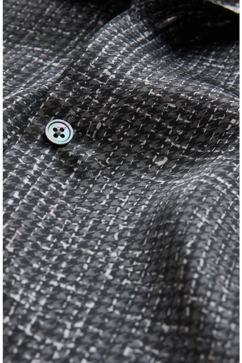 Orchard Silk Button-Up Shirt, Alternate, color, BLACK/ WHITE
