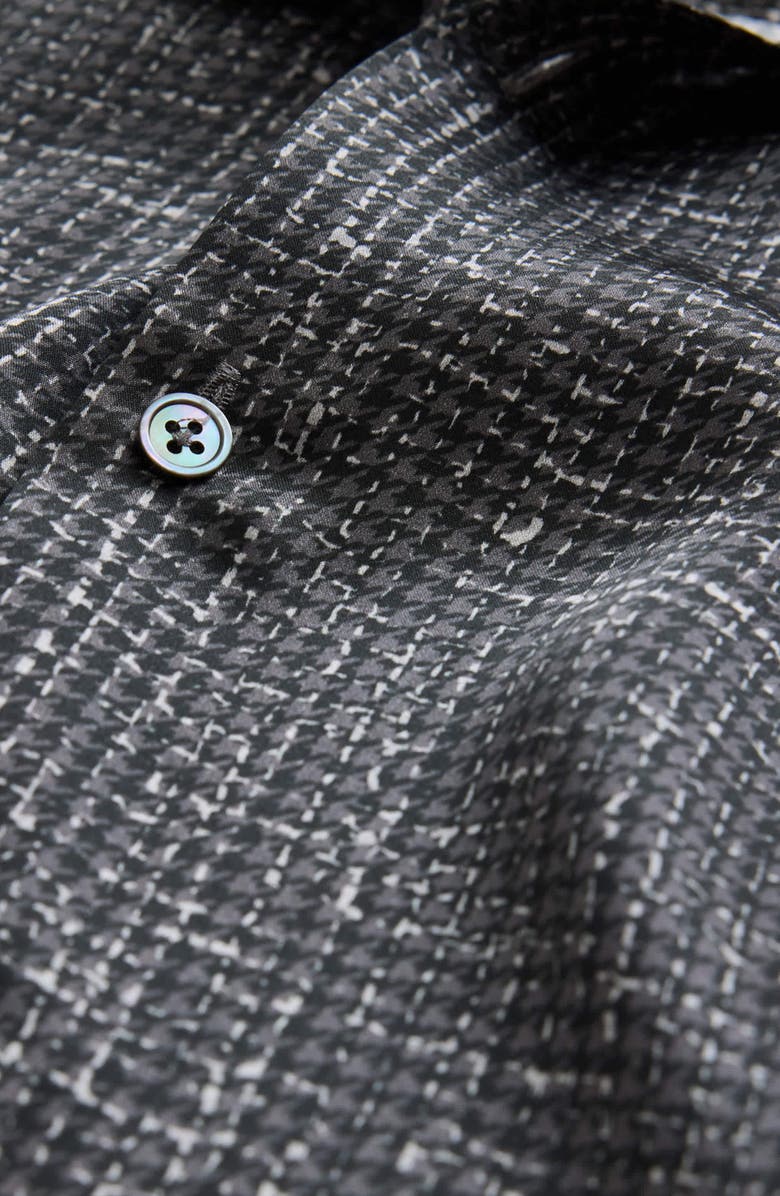 John Varvatos Orchard Silk Button-Up Shirt, Alternate, color, Black/ White