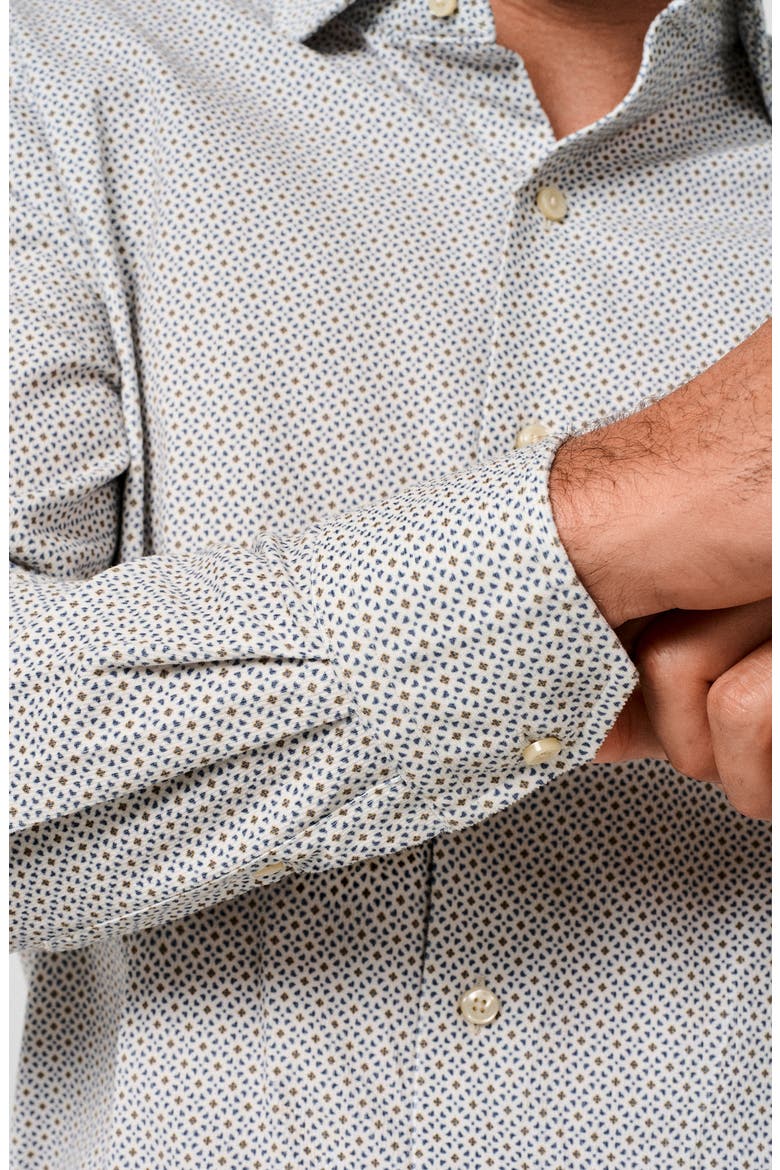 Geometric Corduroy Sport Shirt, Alternate, color, DUNE/ NAVY