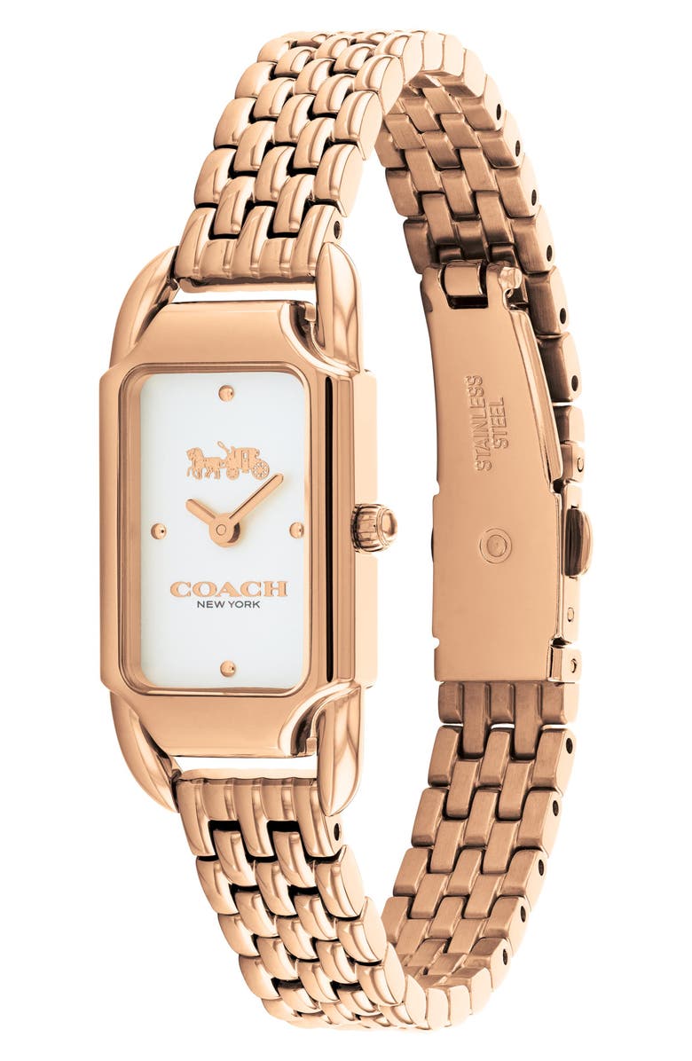 COACH Cadie Rectangular Bracelet Watch, 17.5mm x 28.5mm, Alternate, color, White