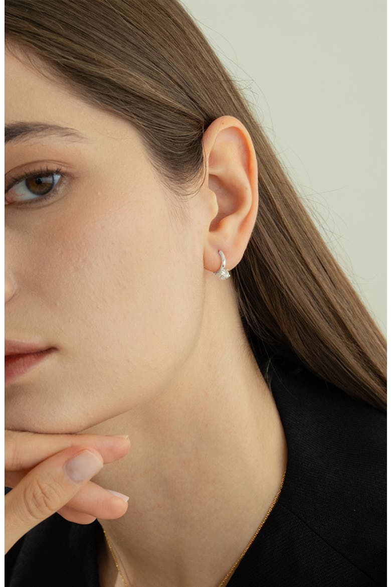 Sterling Silver 18k Gold Plated Anastasia Huggies Delicate Minimal, Alternate, color, Silver