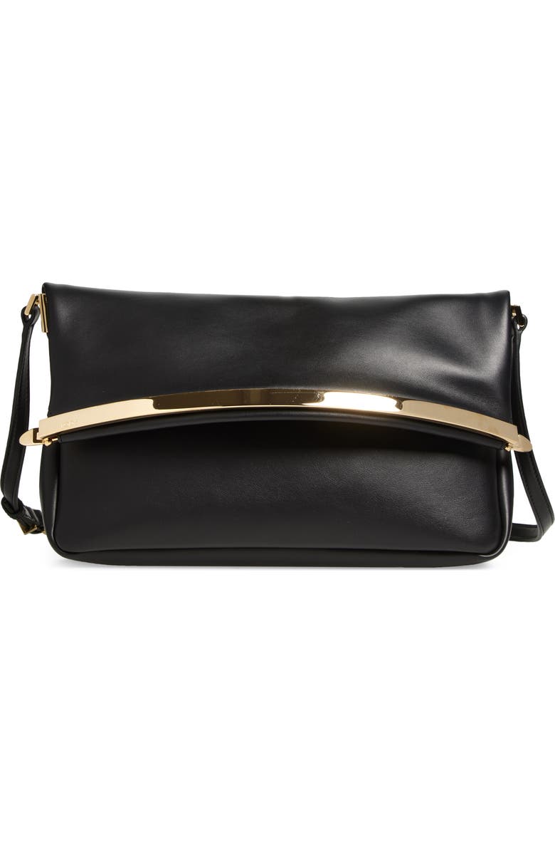 Tod's Small Magenta Leather Flap Bag, Main, color, Nero