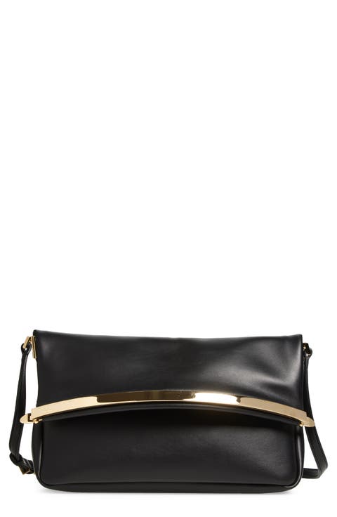 Small Magenta Leather Flap Bag