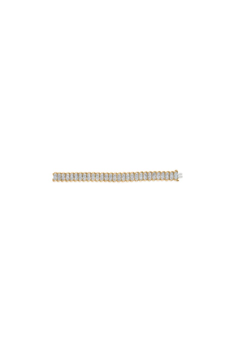 10K Yellow Gold 4.00 Cttw Pave Diamond Classic Link Bracelet, Alternate, color, Yellow