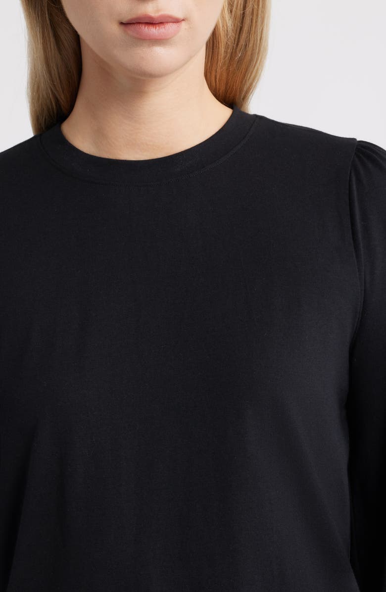 Caslon<sup>®</sup> Blouson Sleeve Cotton Blend Top, Alternate, color, Black