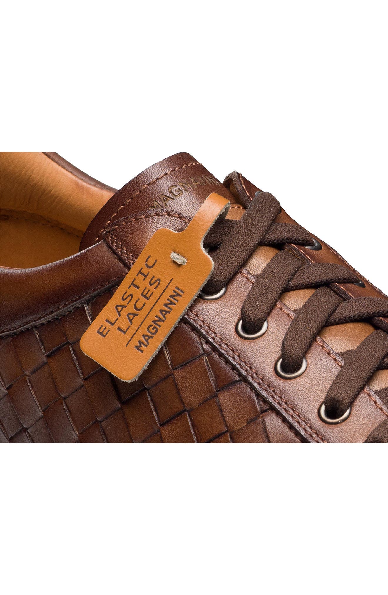 Magnanni Cote Lo Woven Leather Sneaker, Alternate, color, Tabaco