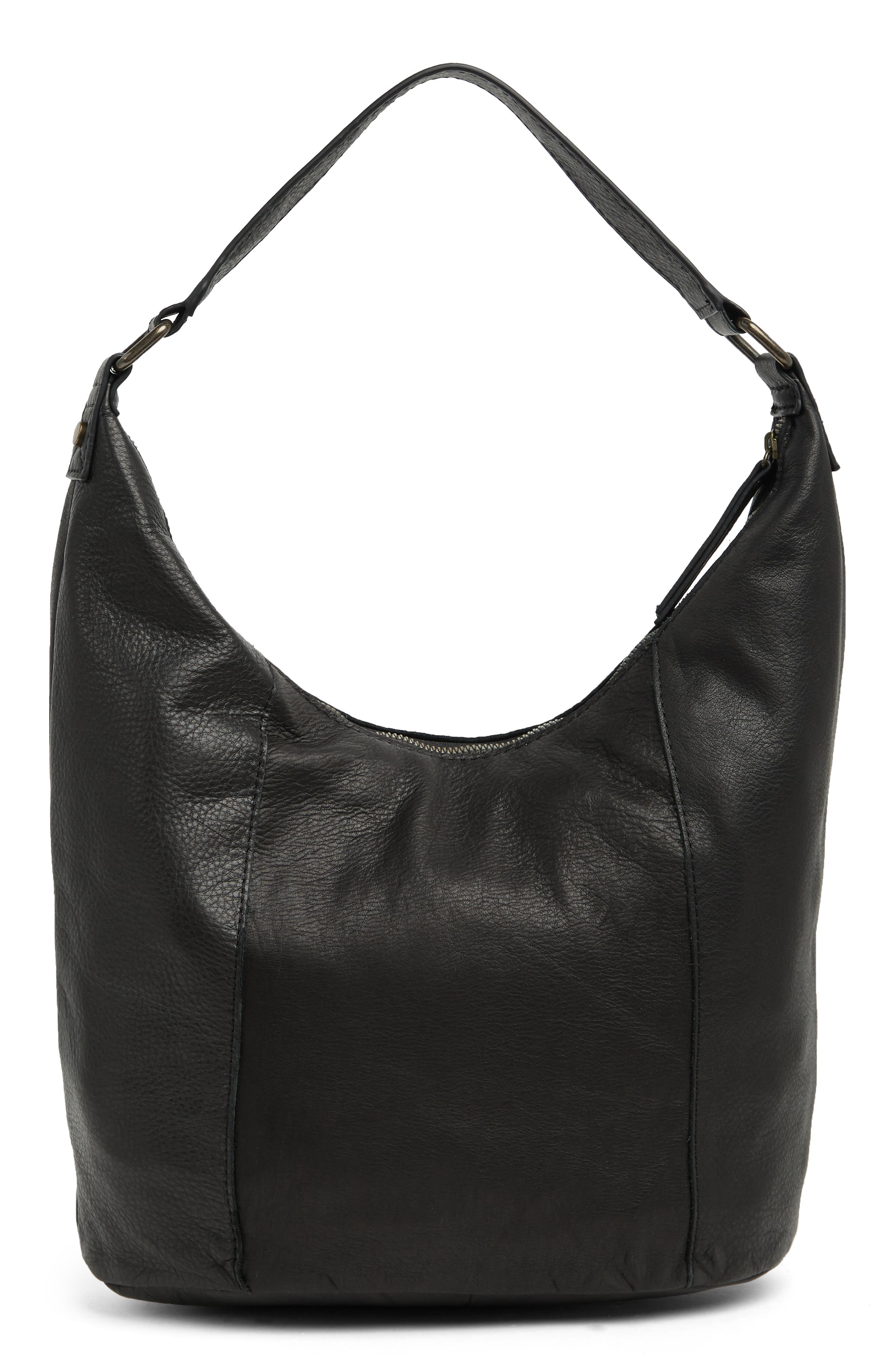 AMERICAN LEATHER CO. Carrie Hobo Bag, Alternate, color, Black Smooth