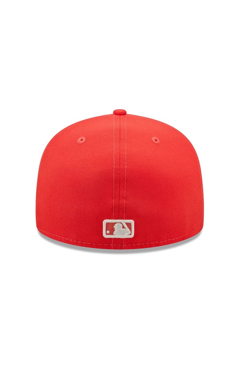 New Era Men's New Era Red Chicago Cubs Lava Highlighter Logo 59FIFTY Fitted Hat, Alternate, color, Red