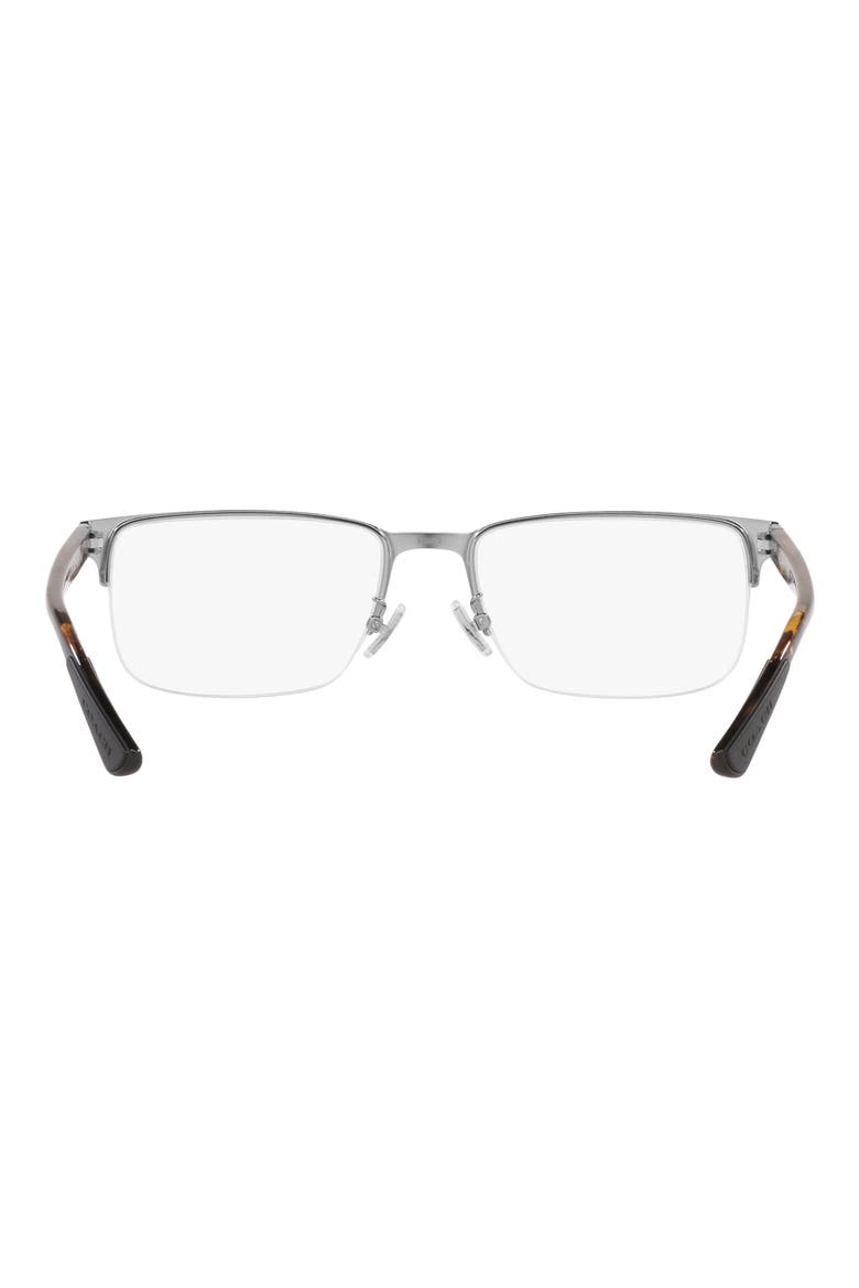 56mm Rectangular Optical Glasses, Alternate, color, SHINY GUNMETAL/ TORT