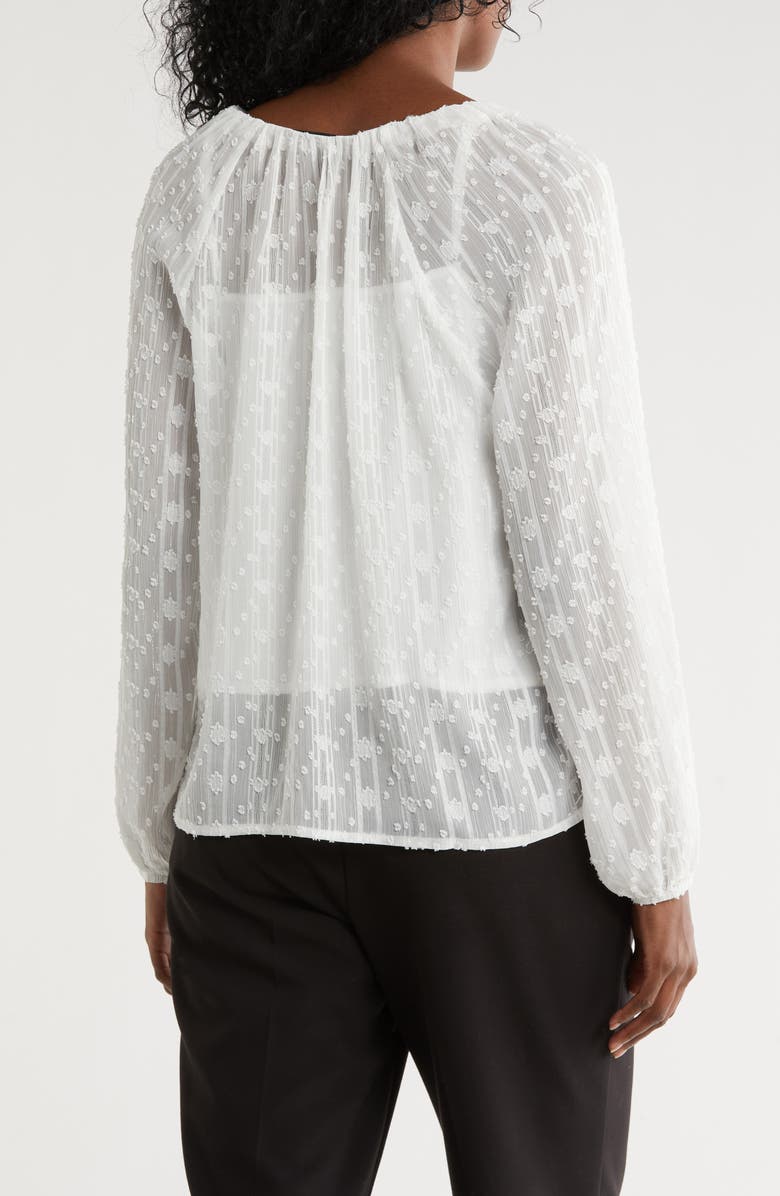 Nicole Miller Round Neck Raglan Sleeve Top, Alternate, color, Brilliant White