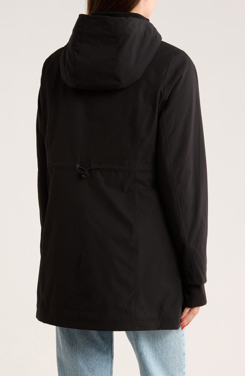 Michael Kors Water Resistant Faux Fur Lined Hood Insulated Softshell Jacket, Alternate, color, Black