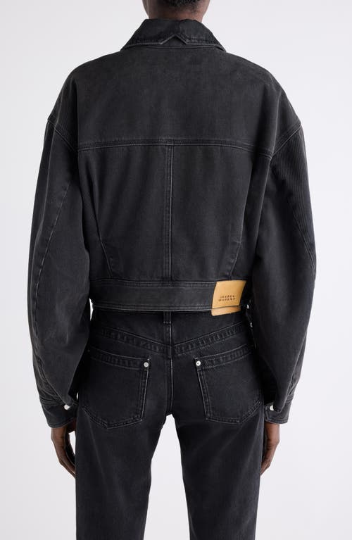Isabel Marant Santa Crop Denim Jacket In Black