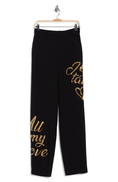 Love Letter Sequin High Waist Wide Leg Pants