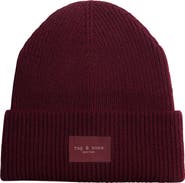 rag & bone Blake Logo Patch Ribbed Beanie