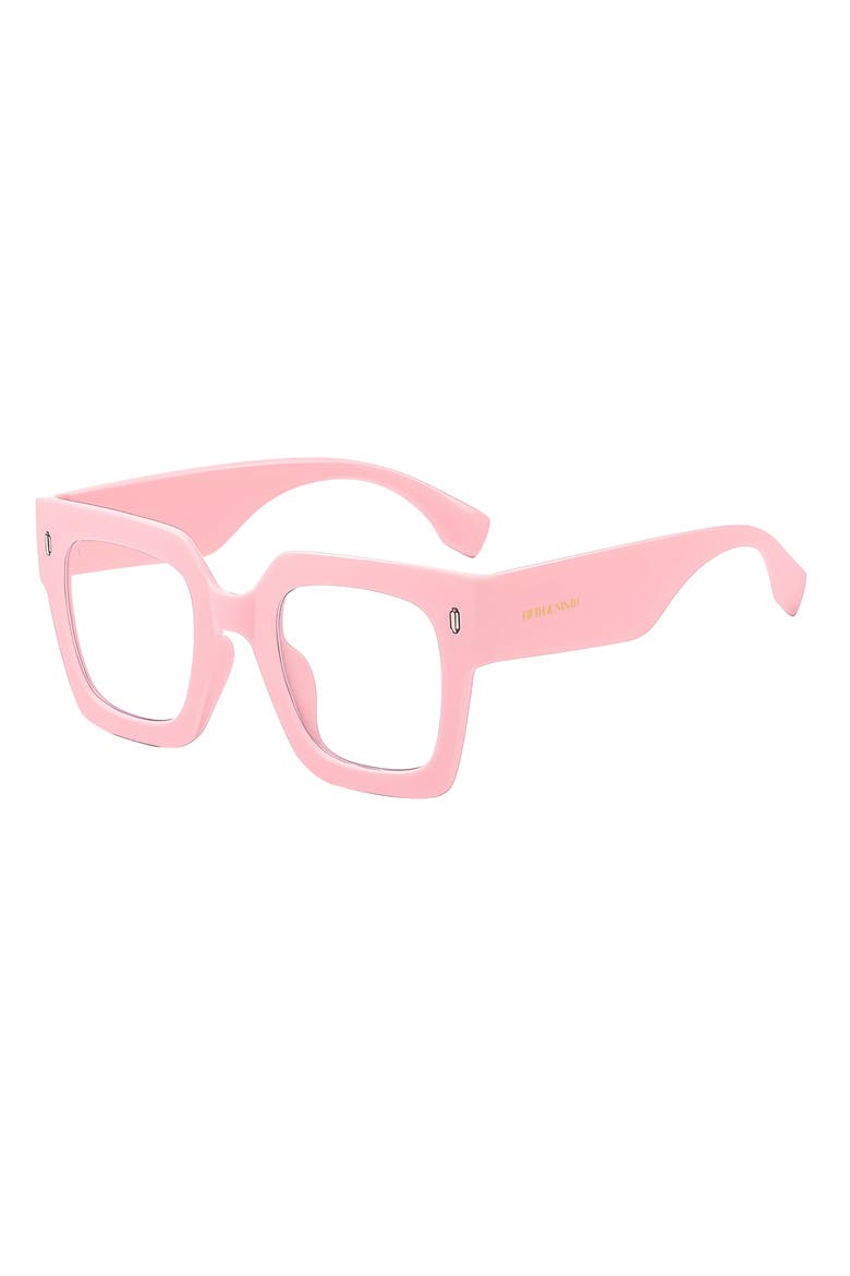 Avery 51mm Blue Light Blocking Glasses, Alternate, color, PINK/ CLEAR
