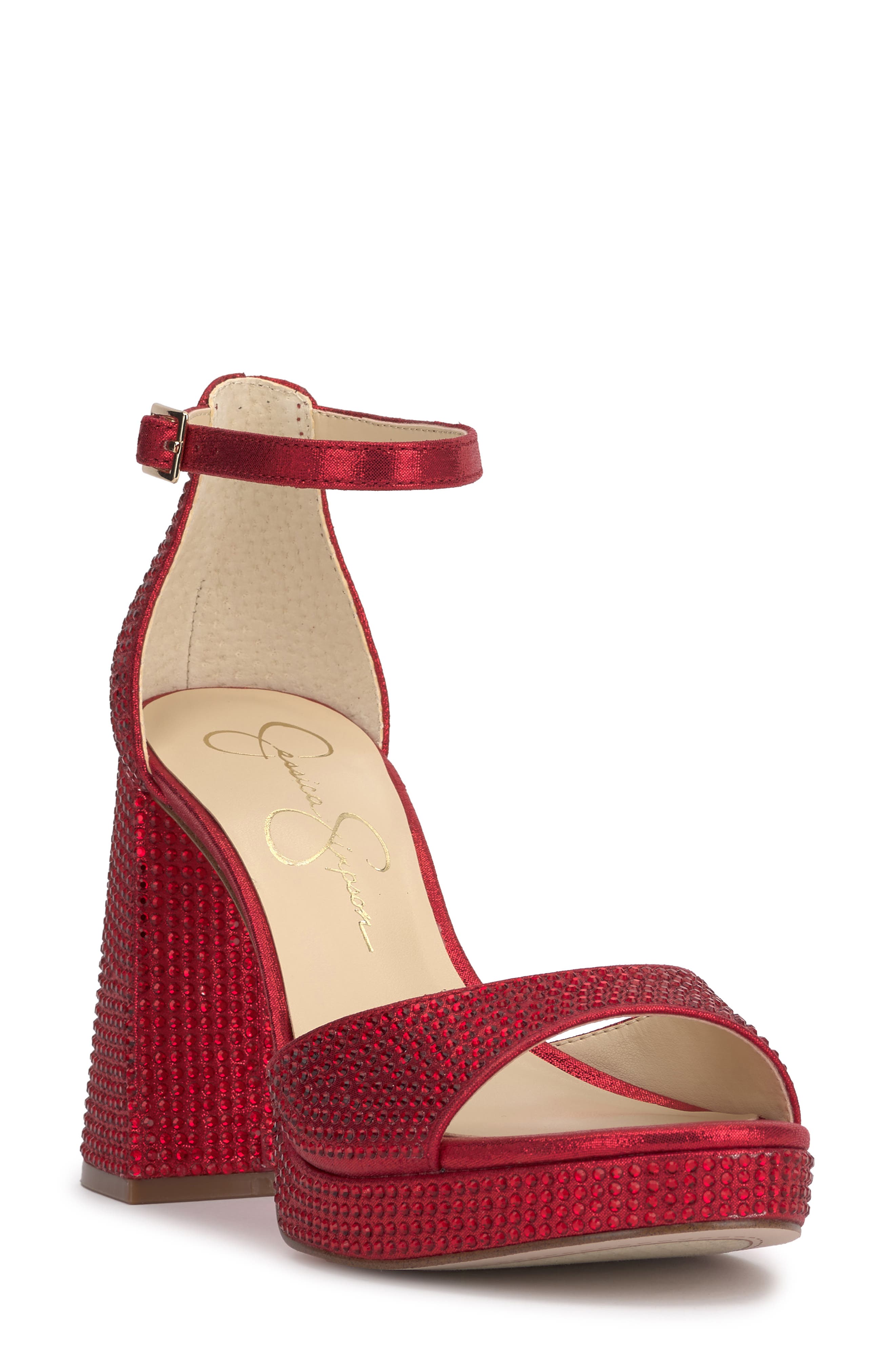 Jessica Simpson Kaliah Ankle Strap Platform Sandal, Main, color, Red Muse