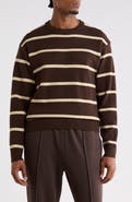 DENIM AND FLOWER Striped Crewneck Sweater