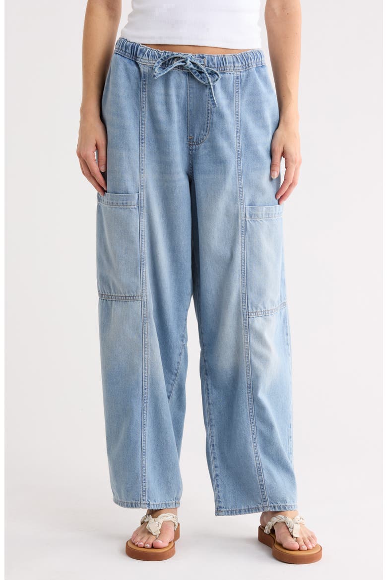 Pull-On Barrel Leg Jeans, Main, color, WEST TEXAS SKIES