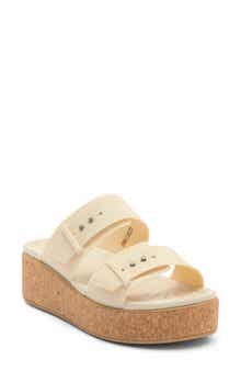 Brooklyn Buckle Wedge Slide Sandal