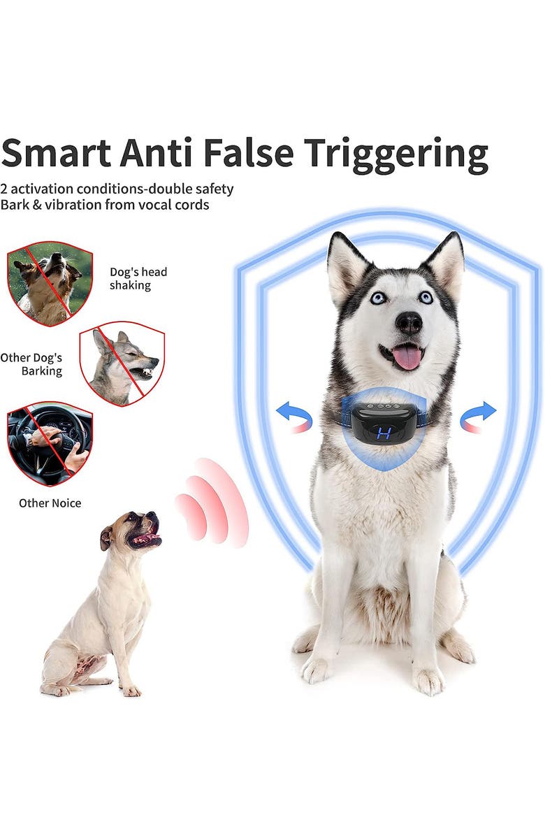 PET LIFE Woofade 3-Level Sensitivity of Tone and Vibration Anti-Bark Dog Collar, Alternate, color, 