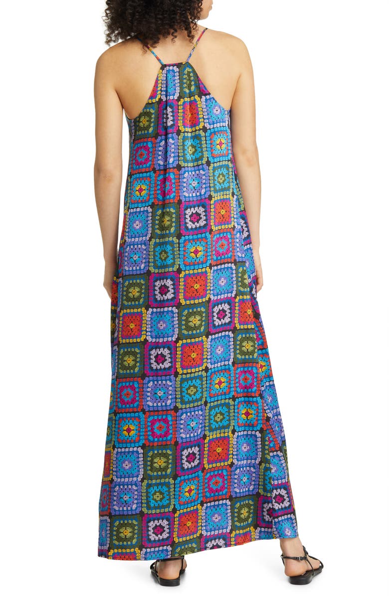 Tahari ASL Patchwork A-Line Maxi Dress, Alternate, color,
