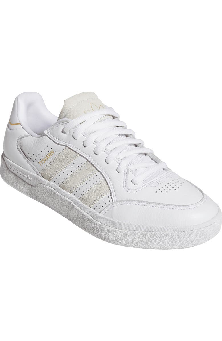 adidas Tyshawn Low Top Sneaker, Main, color, White/ White/ Gold Metallic