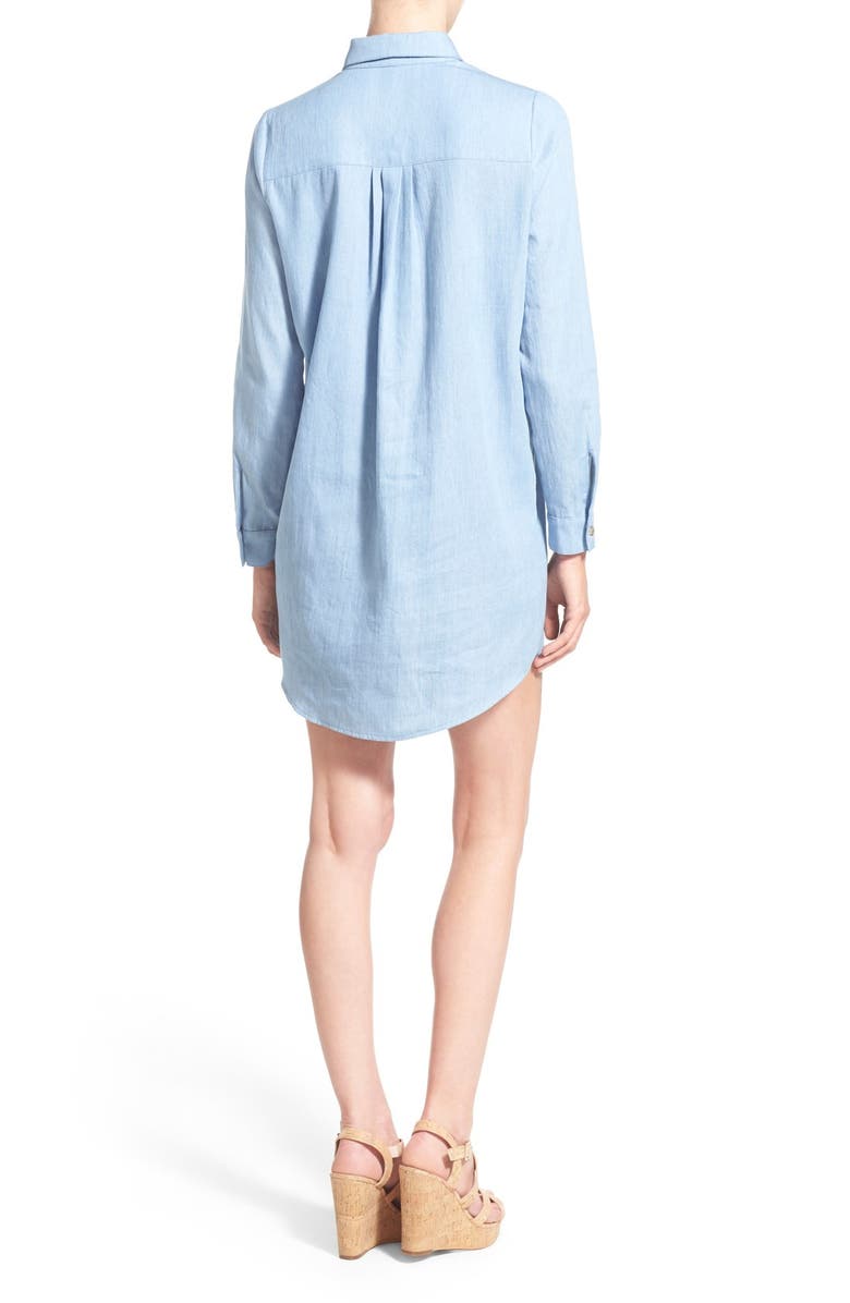 Socialite Cotton Chambray Shirtdress, Alternate, color,