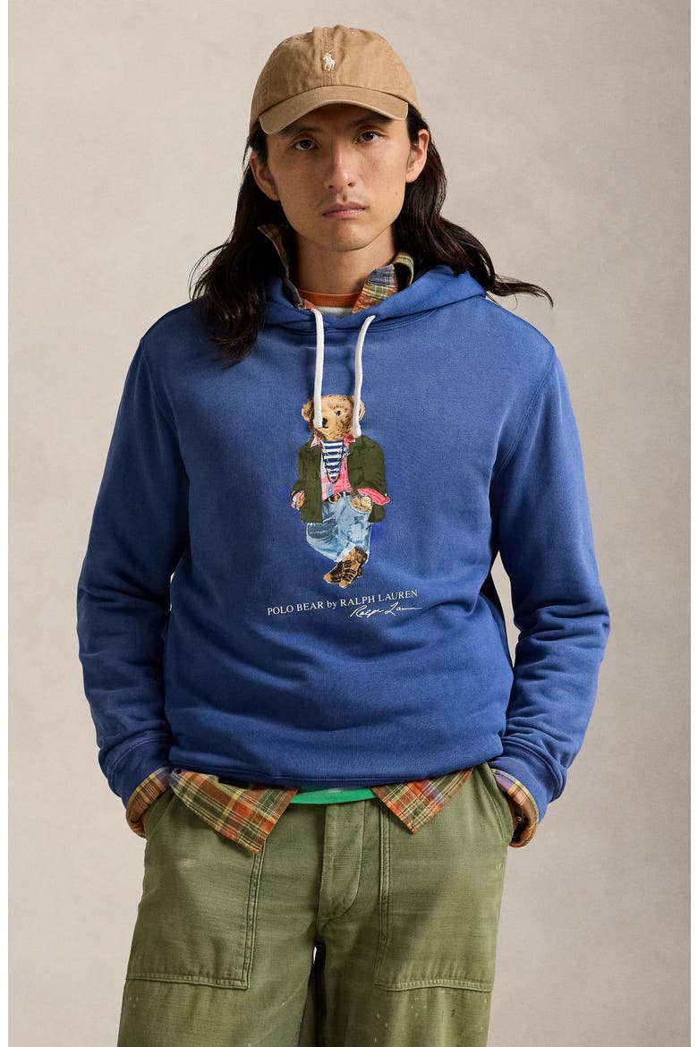 Polo Bear Fleece Graphic Hoodie, Alternate, color, CR24 NW IRIS BLU SW EXPLR BEAR